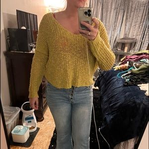 Yellow cross back sweater